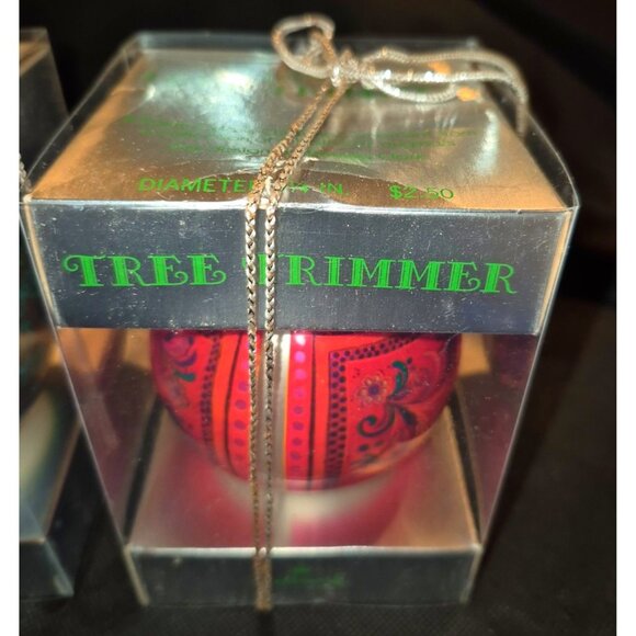 Set Of 3 Vintage Hallmark Mid Mod Tree Trimmer Christmas Ornaments In Box With R - Picture 4 of 15